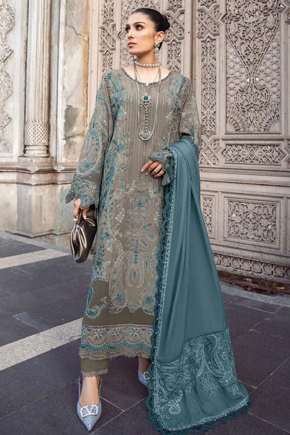 Dark Beige Colour Rayon Semi Stitched Pakistani Suit