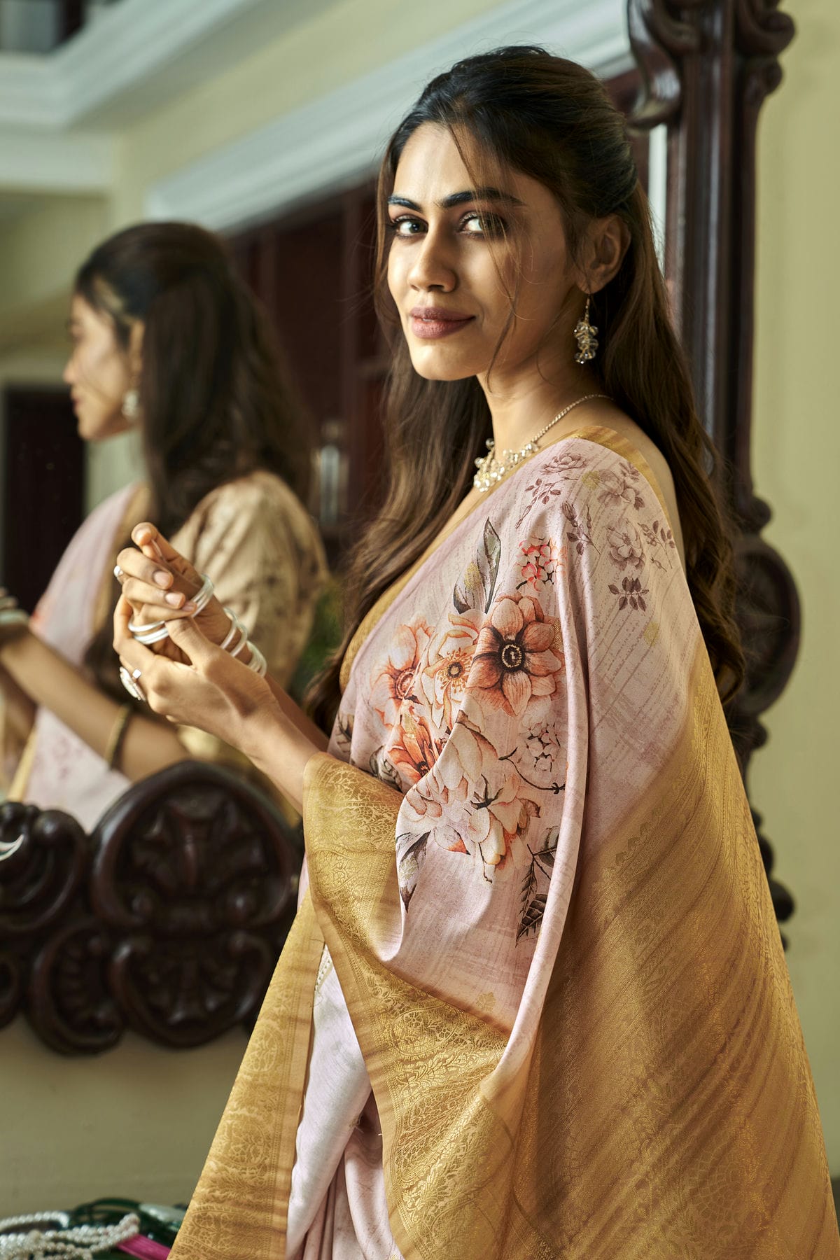 Dusty Pink Colour Handloom Kotha Silk Saree