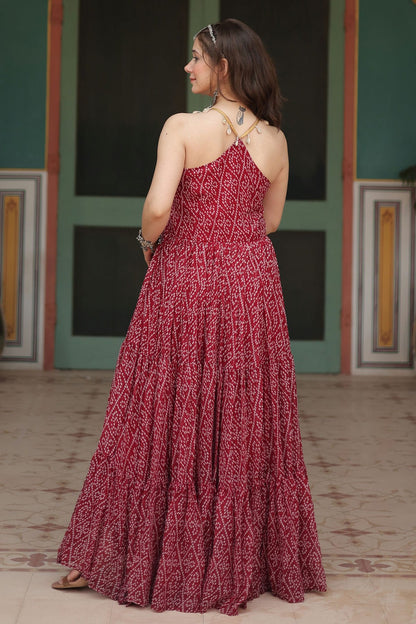 Faux Georgette Readymade Long Gown