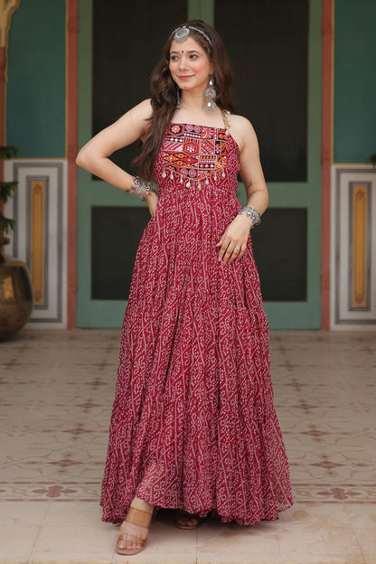 Faux Georgette Readymade Long Gown