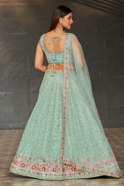 Georgette Embroidery A Line Lehenga Choli