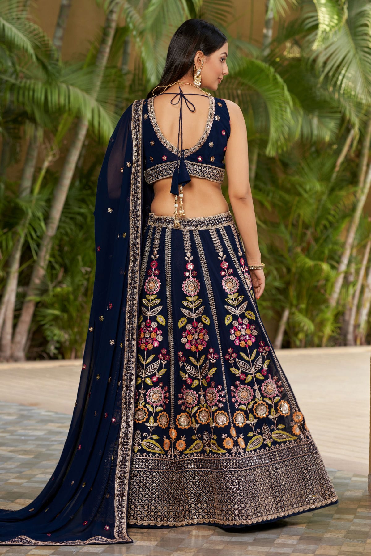 Georgette Embroidery A Line Lehenga Choli