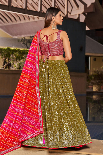 Georgette Embroidery A Line Lehenga Choli