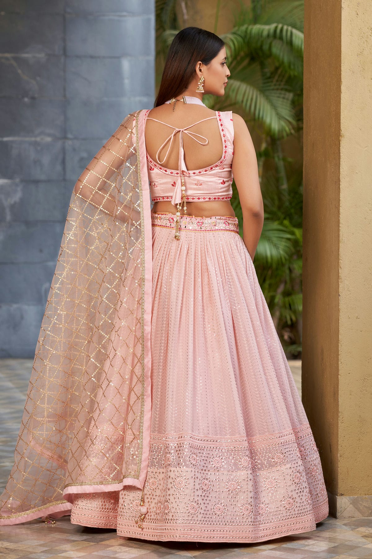 Georgette Embroidery A Line Lehenga Choli