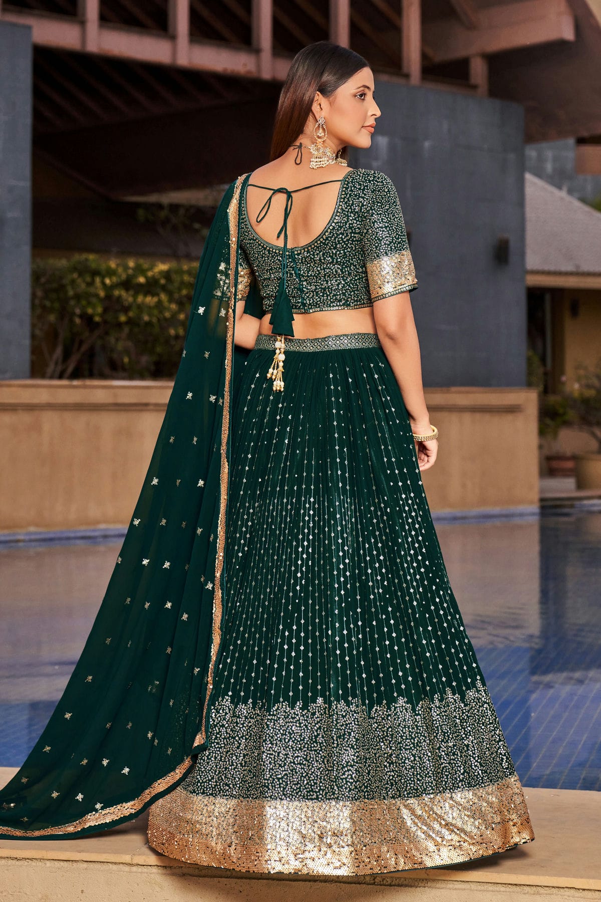 Georgette Embroidery A Line Lehenga Choli