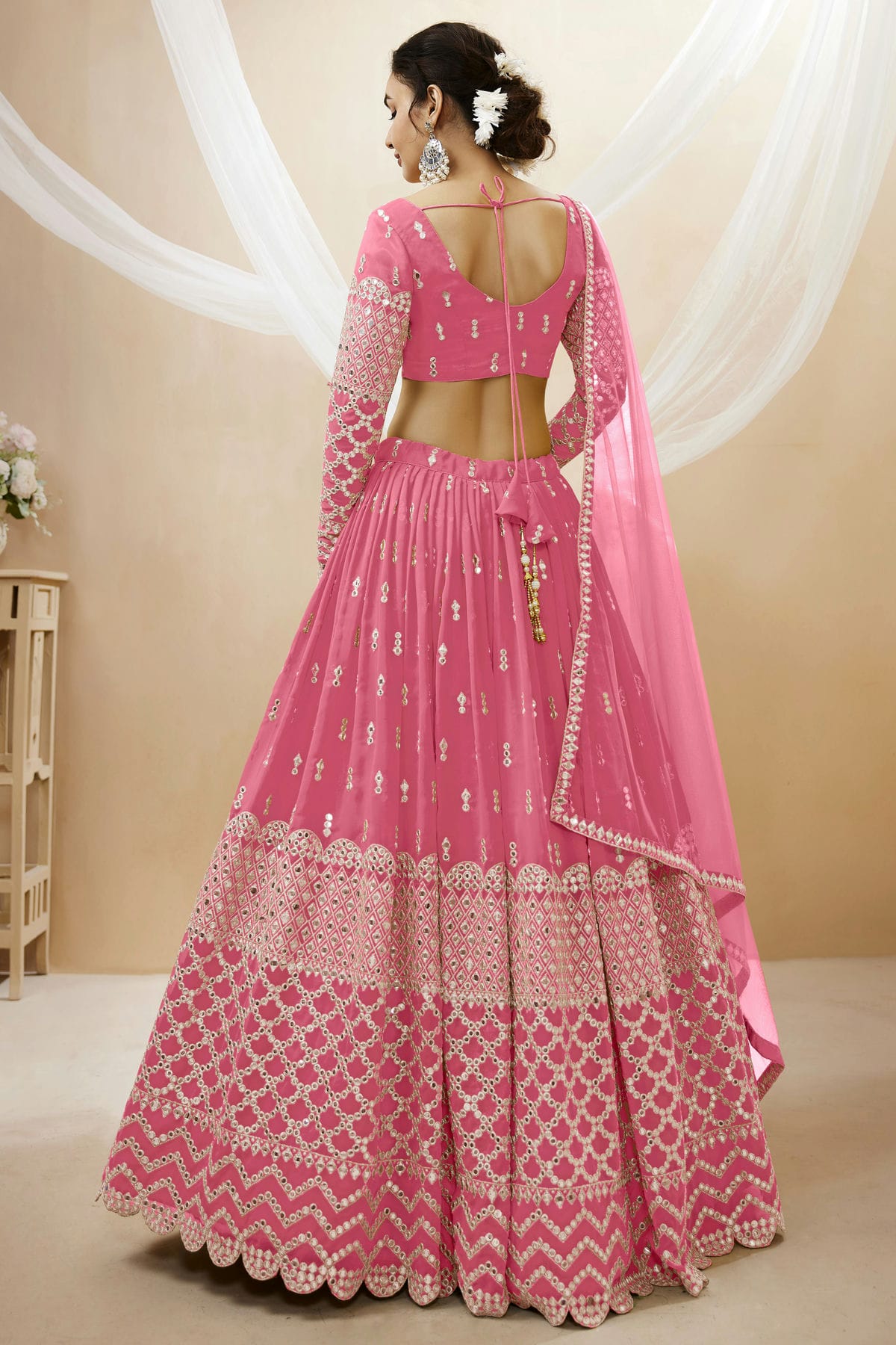 Georgette Embroidery A Line Lehenga Choli