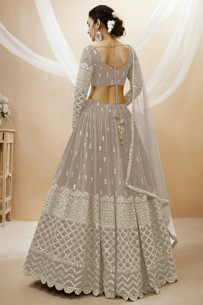 Georgette Embroidery A Line Lehenga Choli