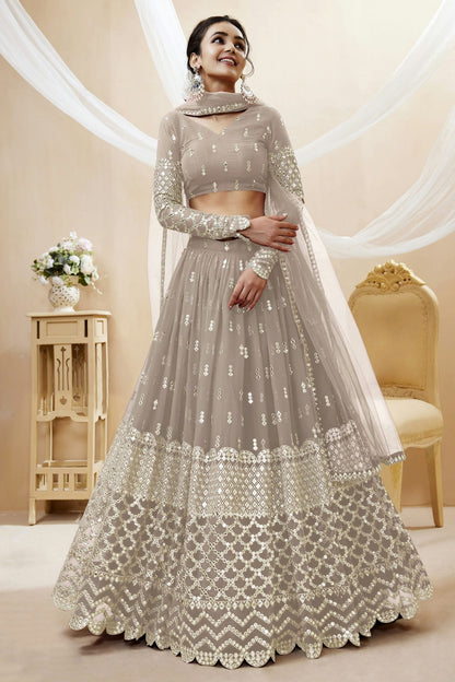 Georgette Embroidery A Line Lehenga Choli