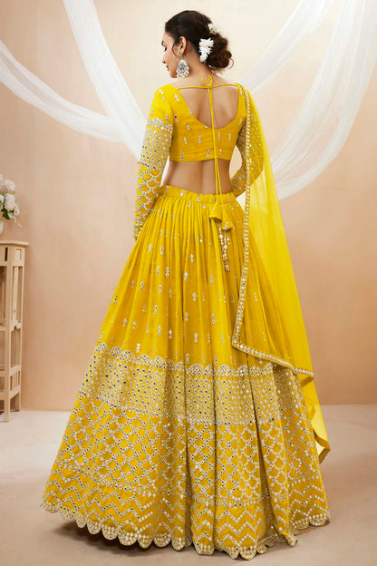 Georgette Embroidery A Line Lehenga Choli