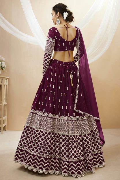 Georgette Embroidery A Line Lehenga Choli