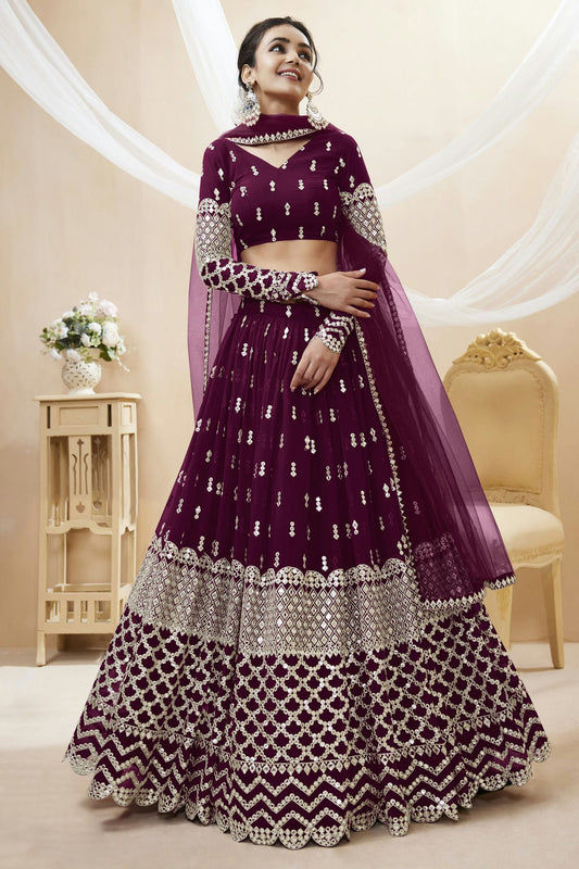 Georgette Embroidery A Line Lehenga Choli