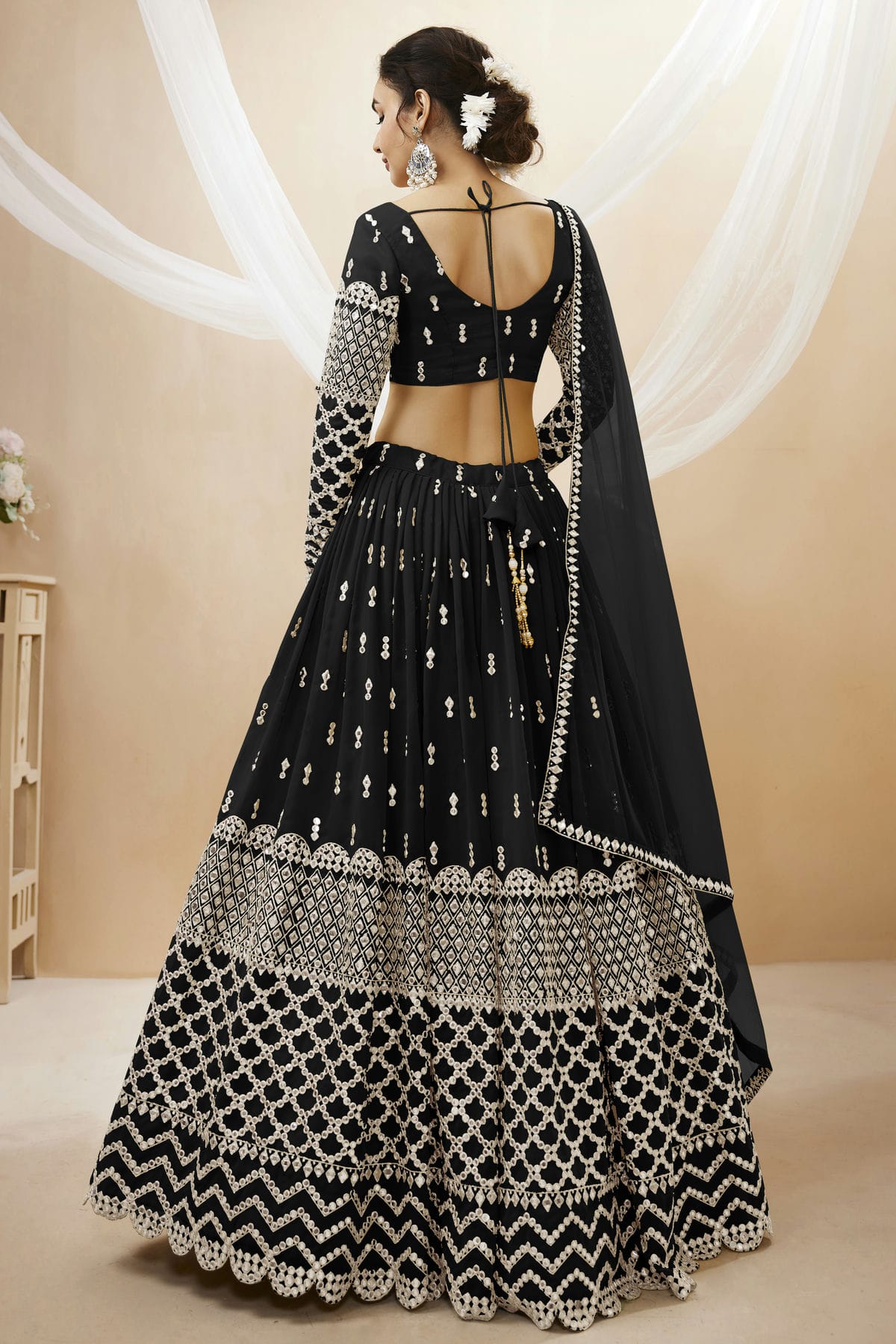 Georgette Embroidery A Line Lehenga Choli