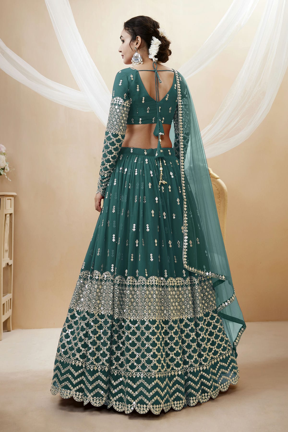 Georgette Embroidery A Line Lehenga Choli