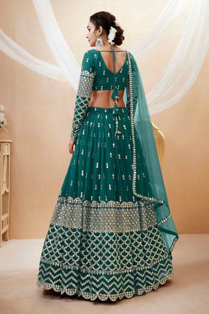 Georgette Embroidery A Line Lehenga Choli