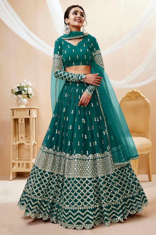 Georgette Embroidery A Line Lehenga Choli