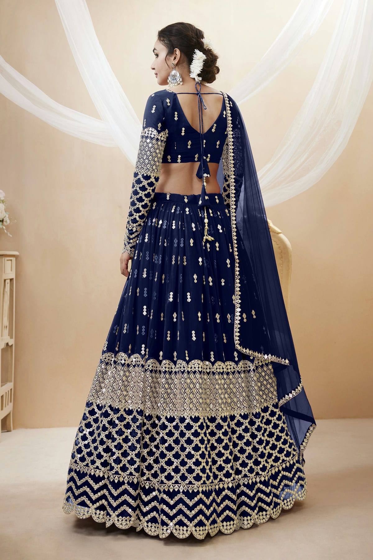 Georgette Embroidery A Line Lehenga Choli