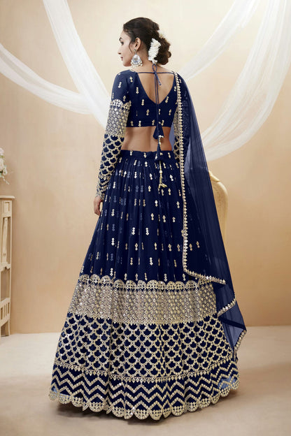 Georgette Embroidery A Line Lehenga Choli