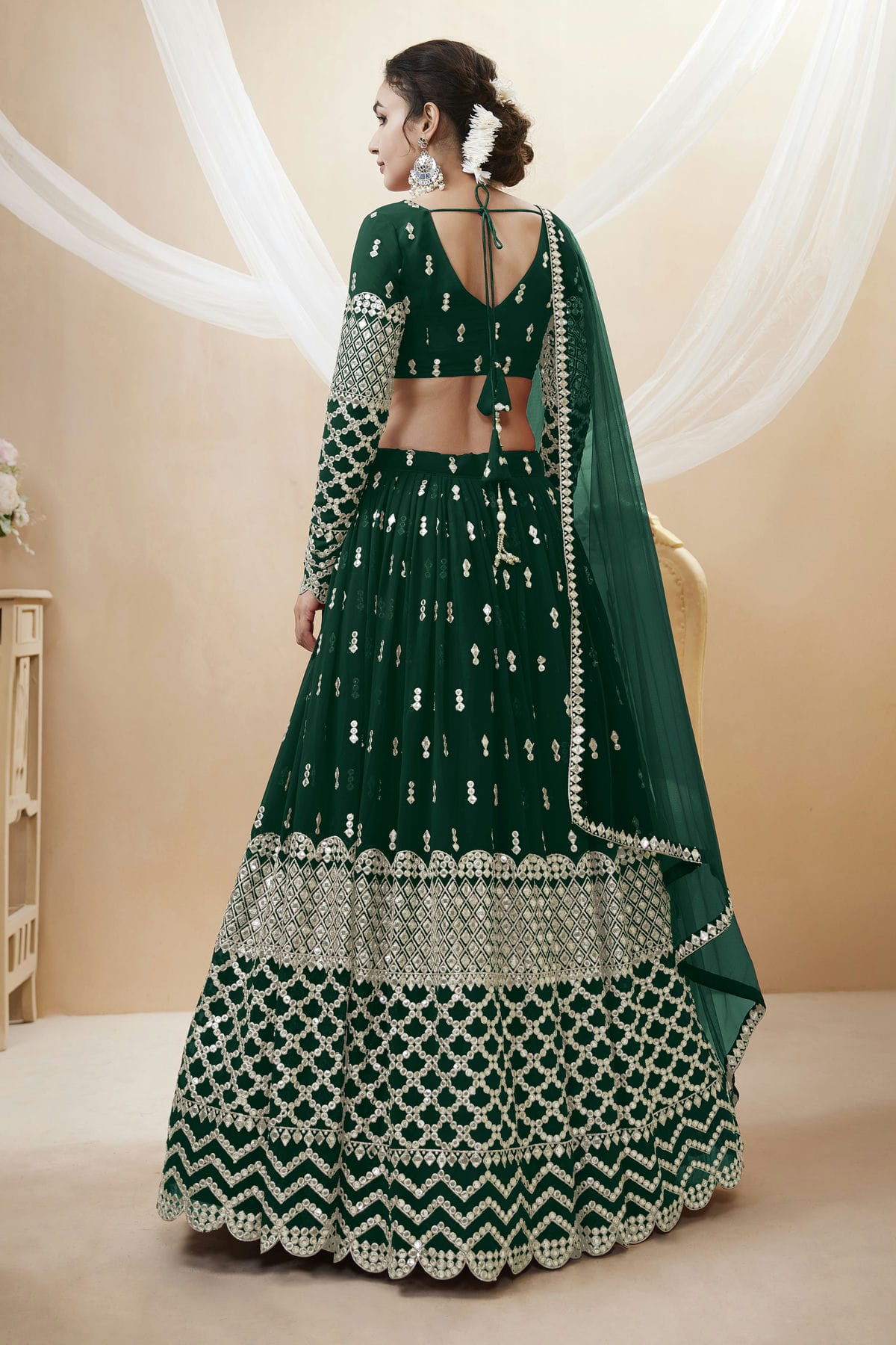 Georgette Embroidery A Line Lehenga Choli