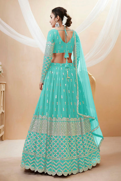 Georgette Embroidery A Line Lehenga Choli