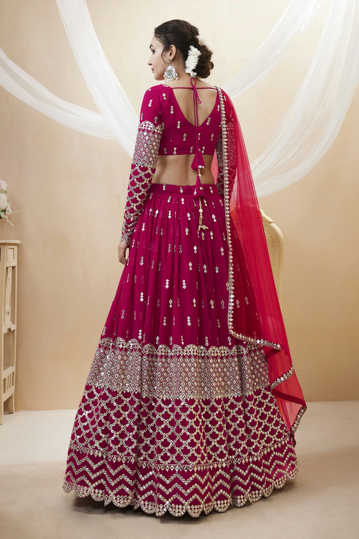 Georgette Embroidery A Line Lehenga Choli