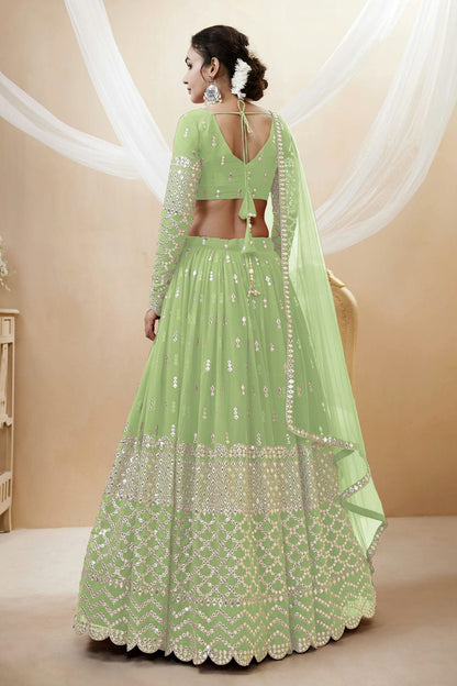 Georgette Embroidery A Line Lehenga Choli