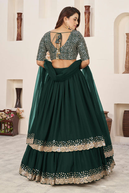 Georgette Embroidery A Line Lehenga Choli