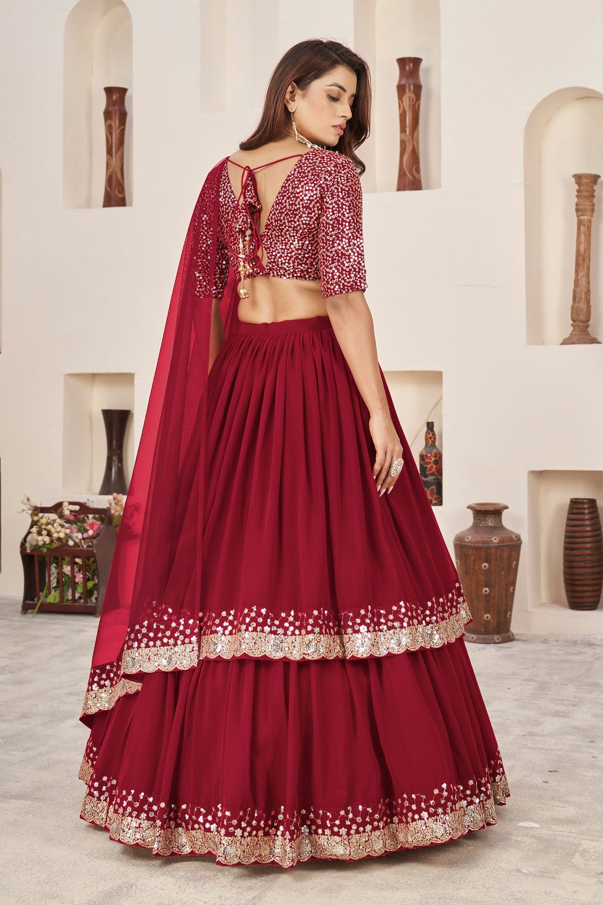 Georgette Embroidery A Line Lehenga Choli