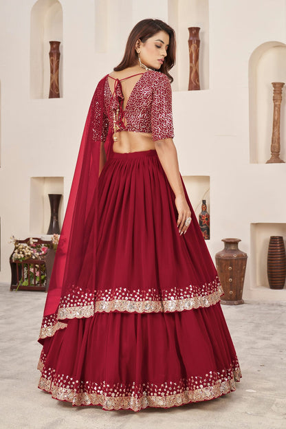 Georgette Embroidery A Line Lehenga Choli