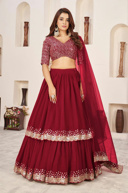 Georgette Embroidery A Line Lehenga Choli