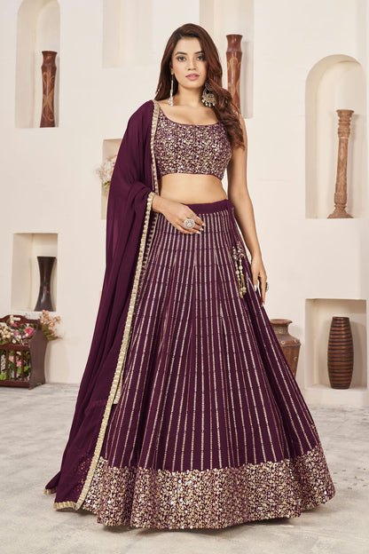 Georgette Embroidery A Line Lehenga Choli