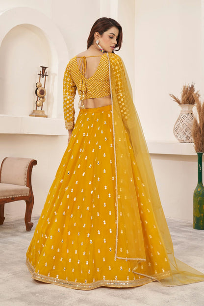 Georgette Embroidery A Line Lehenga Choli