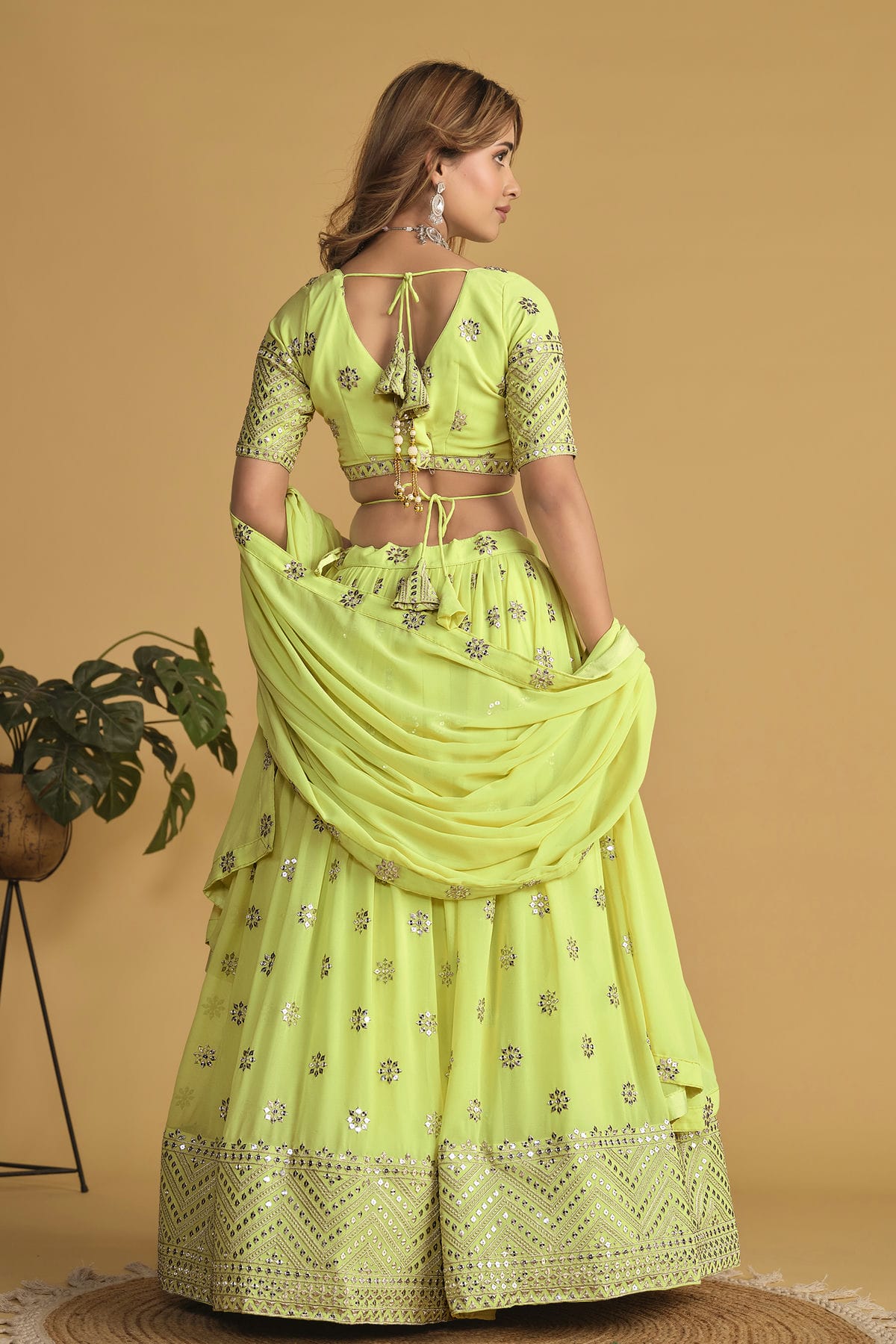 Georgette Embroidery A Line Lehenga Choli