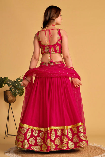 Georgette Embroidery A Line Lehenga Choli VSLC1010232