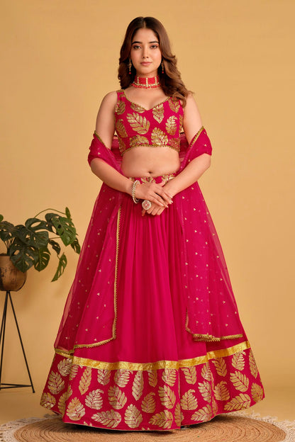 Georgette Embroidery A Line Lehenga Choli