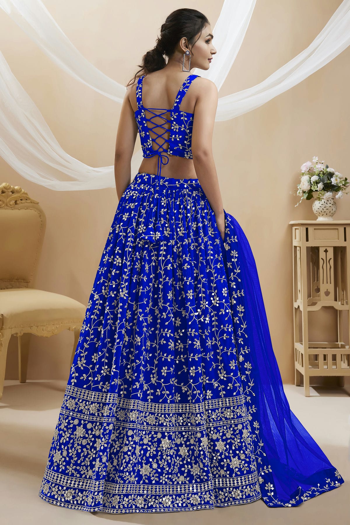 Georgette Embroidery A Line Lehenga Choli