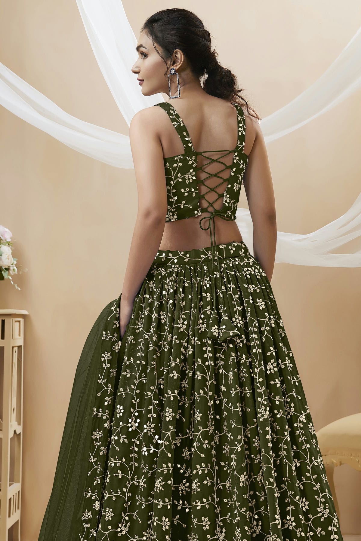 Georgette Embroidery A Line Lehenga Choli