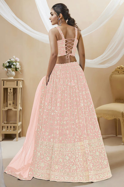 Georgette Embroidery A Line Lehenga Choli