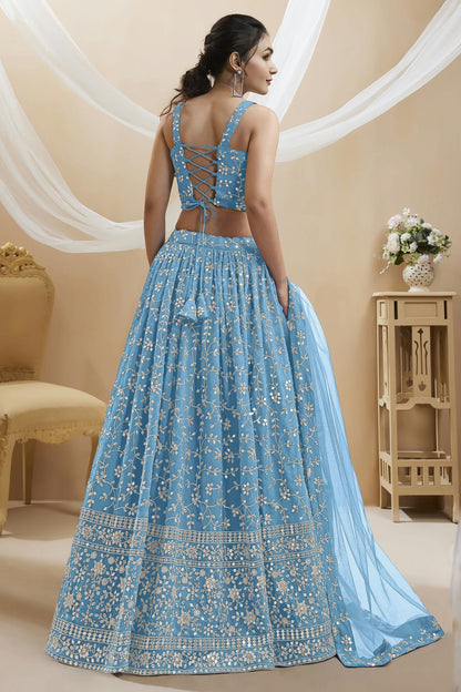 Georgette Embroidery A Line Lehenga Choli