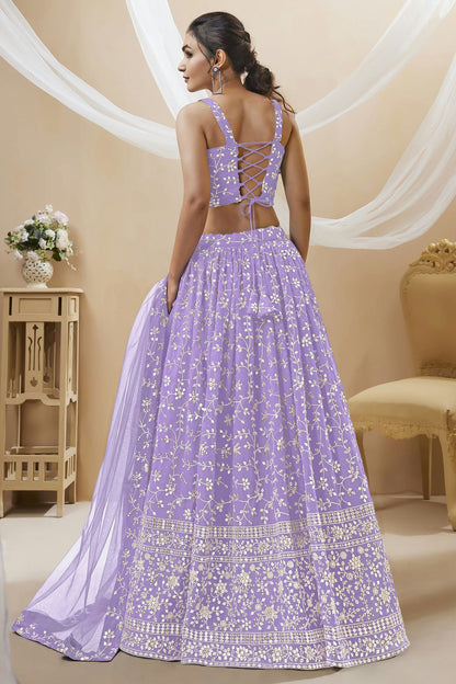 Georgette Embroidery A Line Lehenga Choli