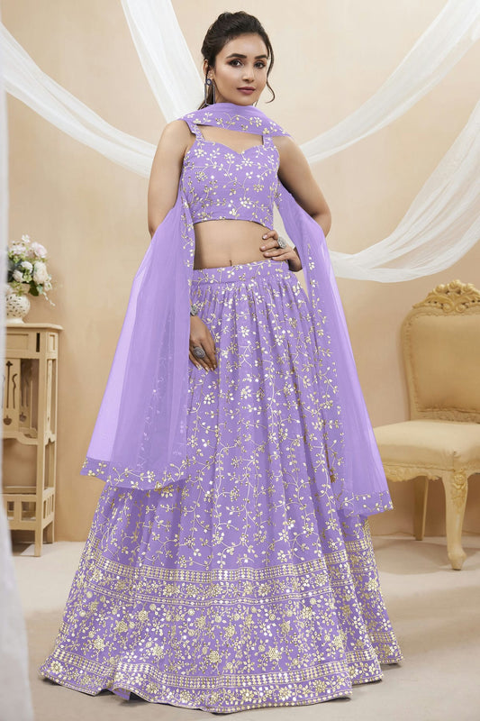 Georgette Embroidery A Line Lehenga Choli