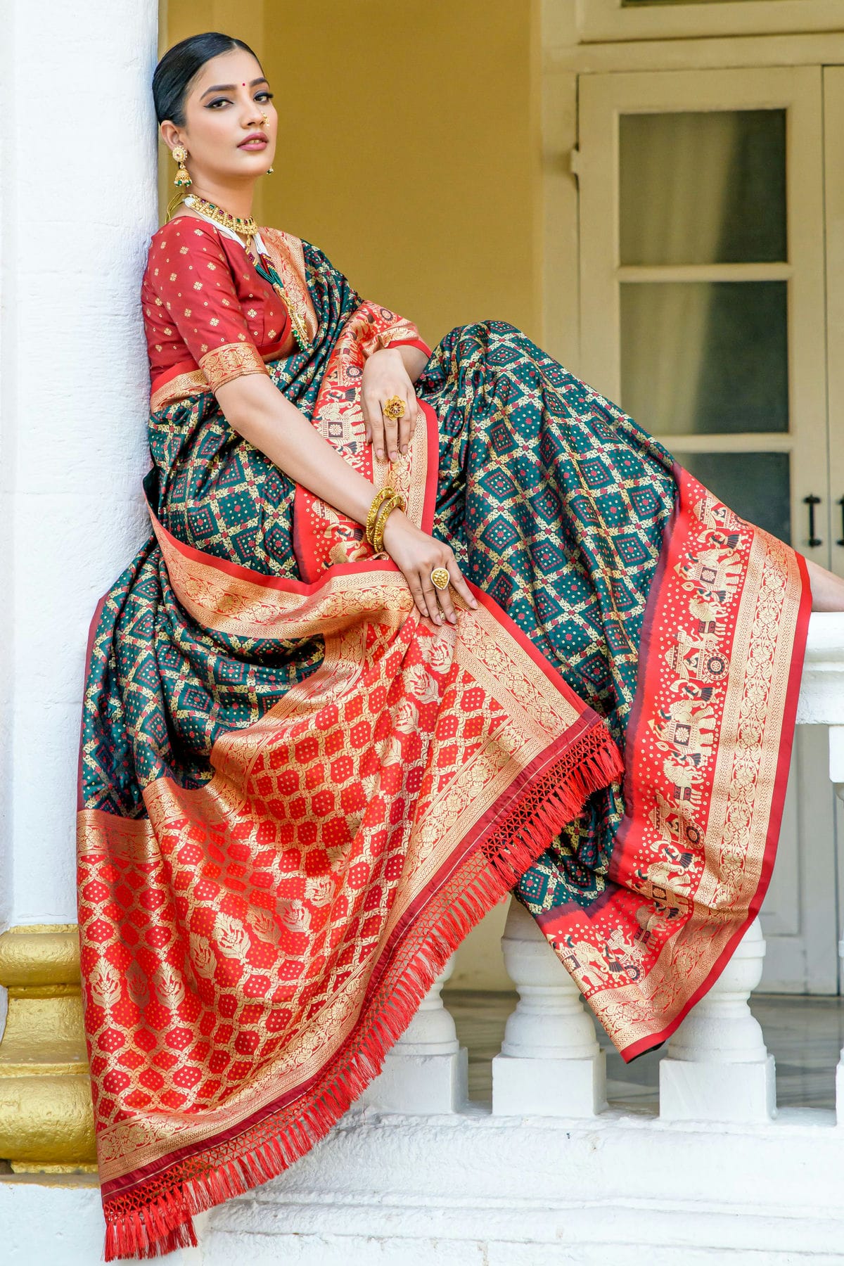 Green Colour Banarasi Silk Saree