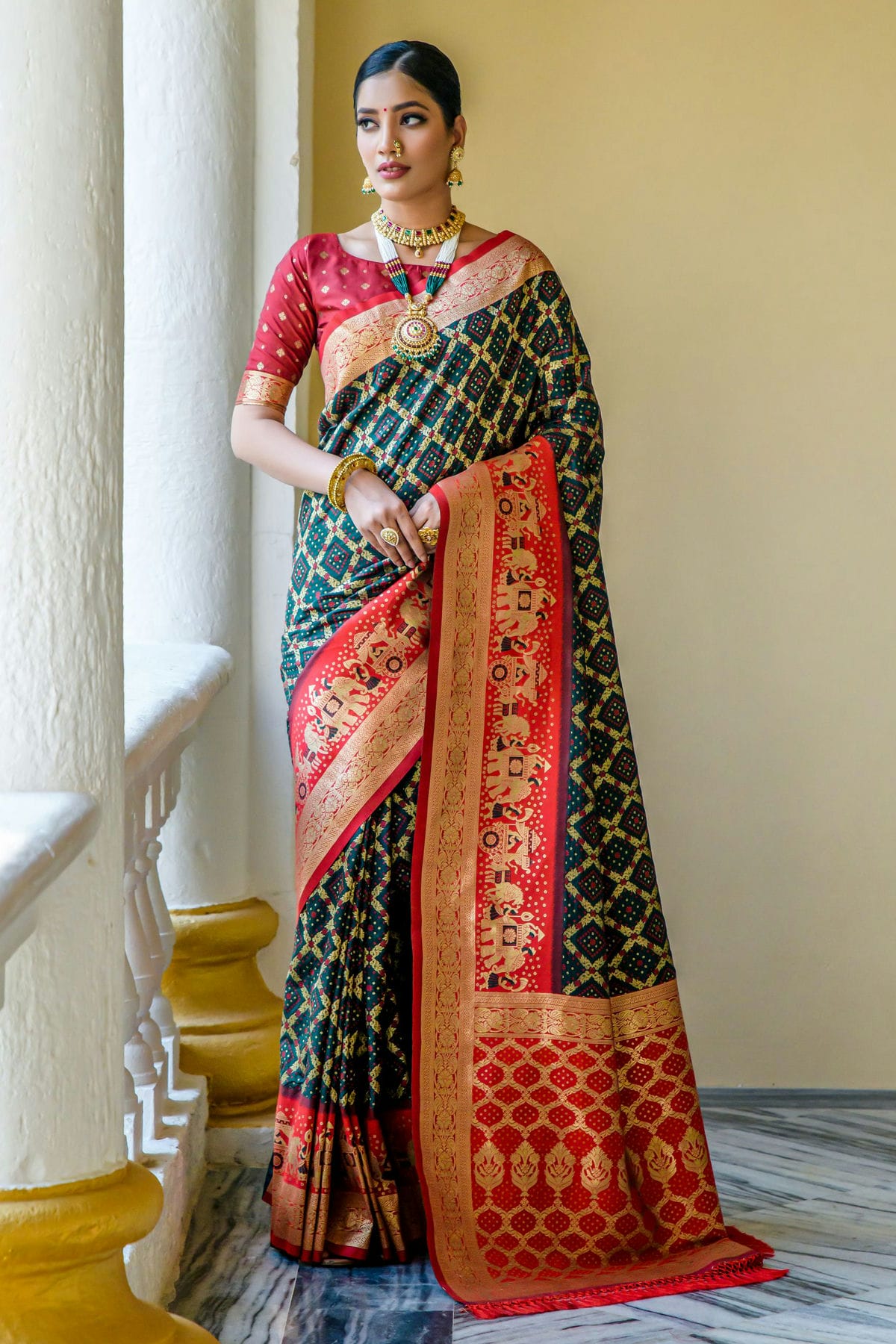 Green Colour Banarasi Silk Saree