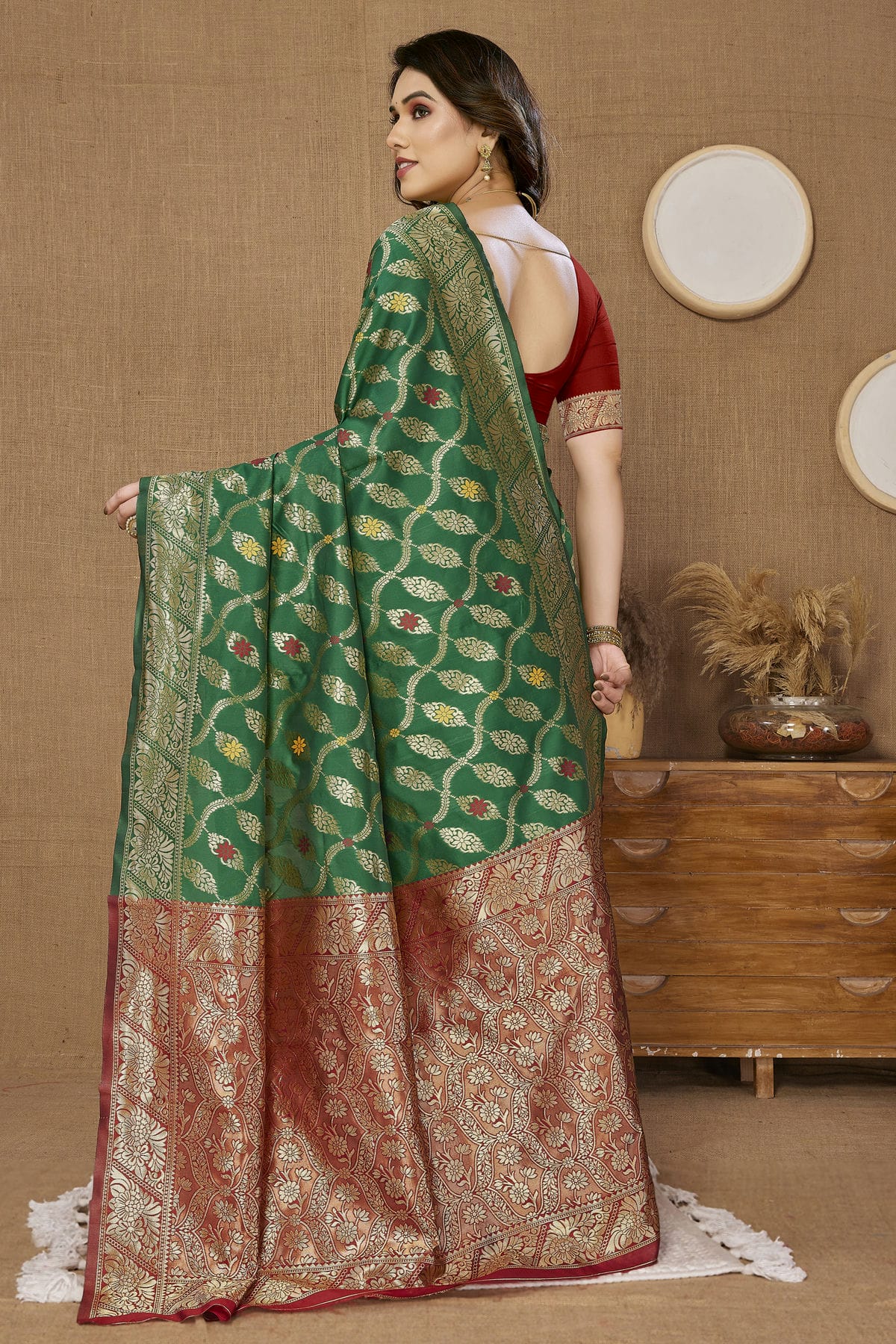 Green Colour Banarasi Silk Saree