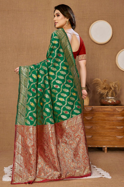 Green Colour Banarasi Silk Saree