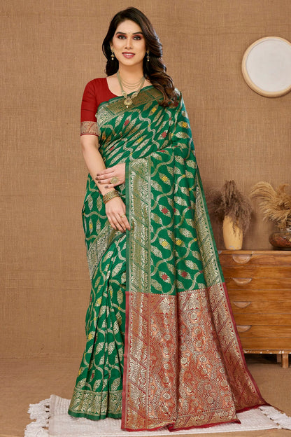 Green Colour Banarasi Silk Saree