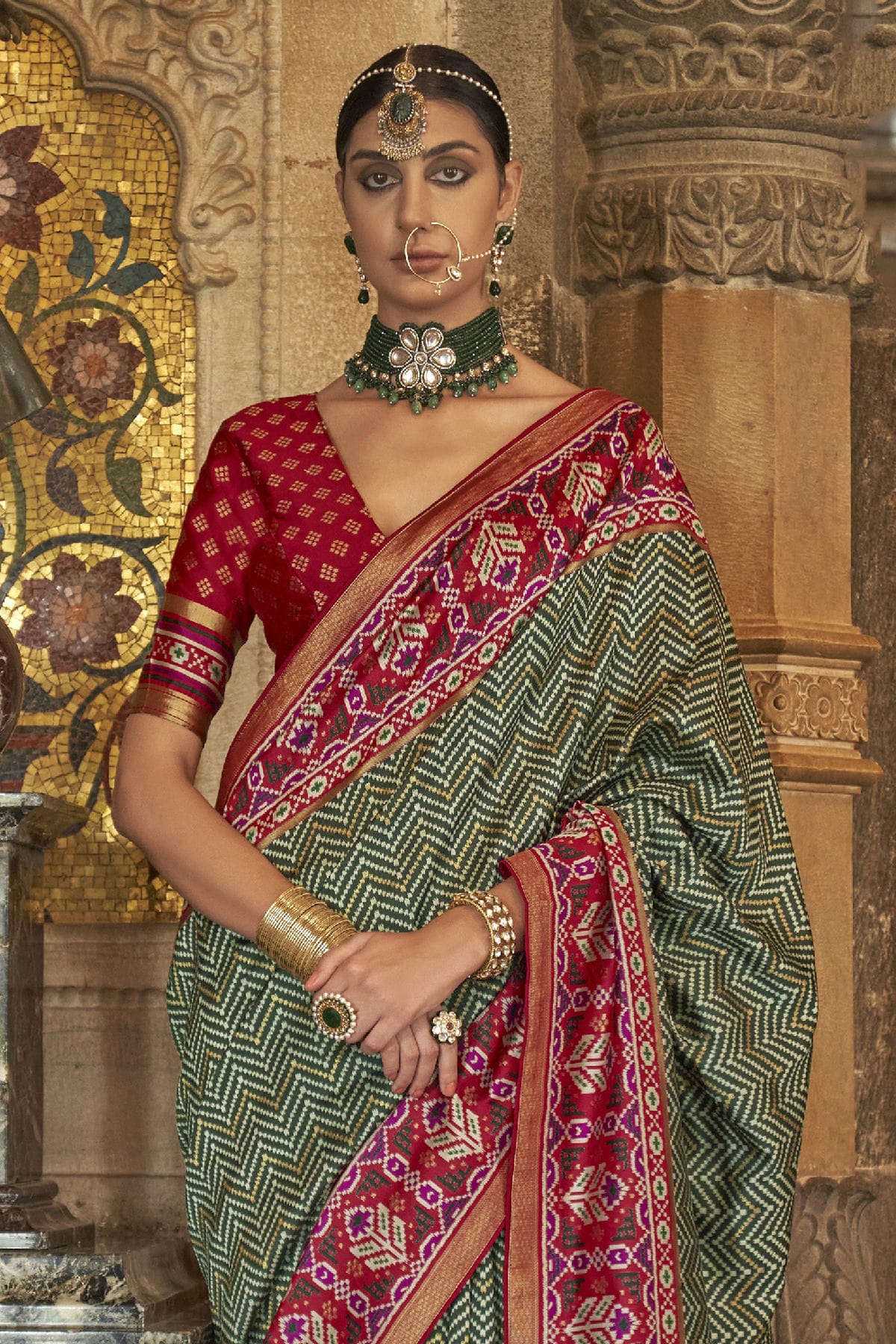 Green Colour Banarasi Silk Saree