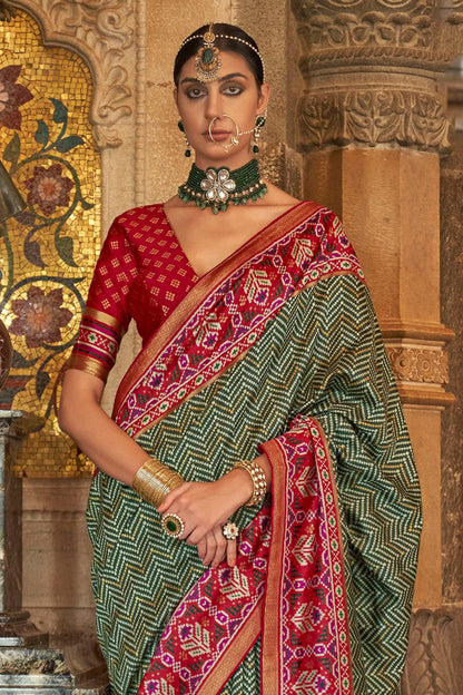 Green Colour Banarasi Silk Saree