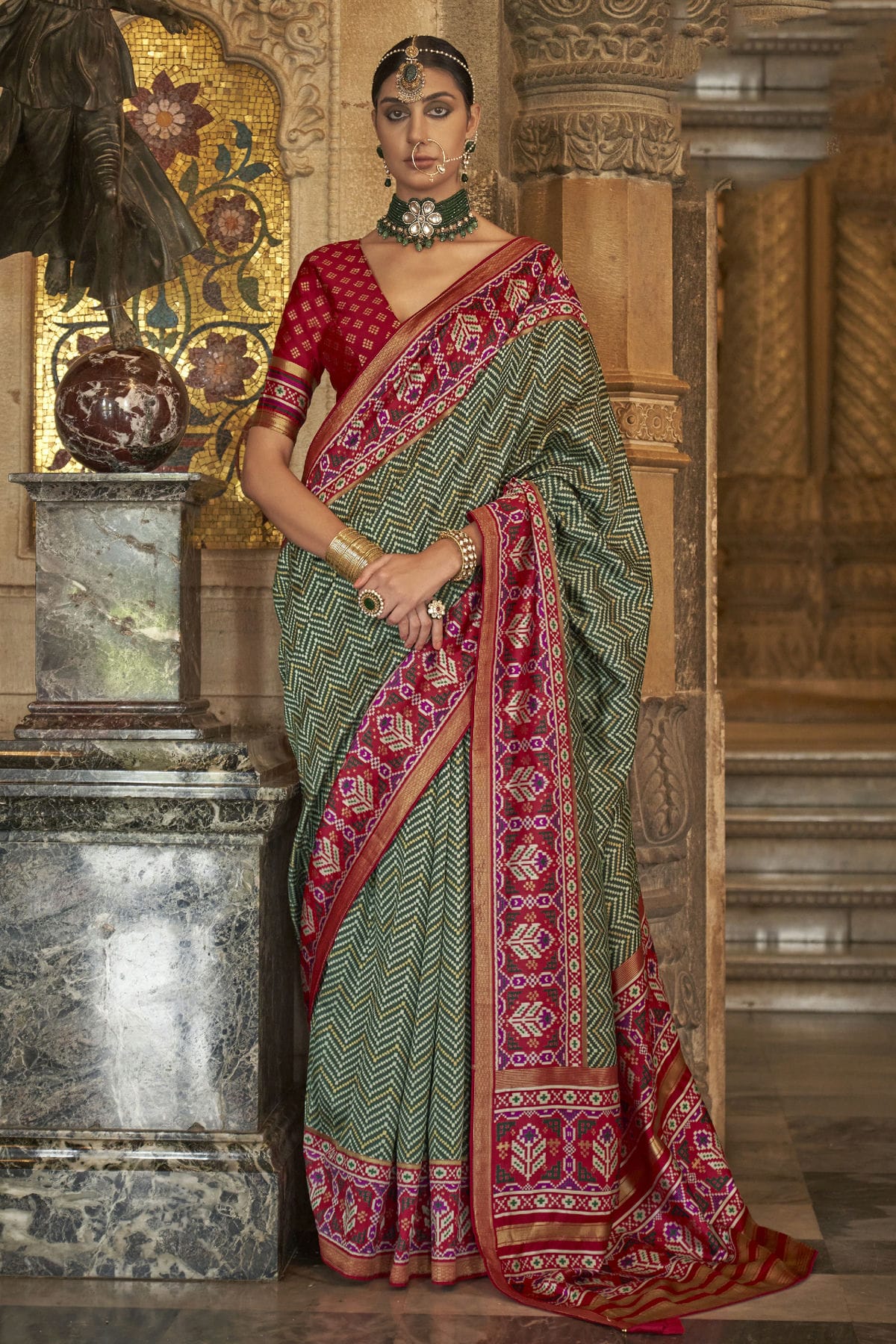 Green Colour Banarasi Silk Saree