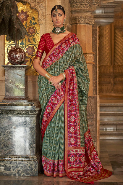 Green Colour Banarasi Silk Saree