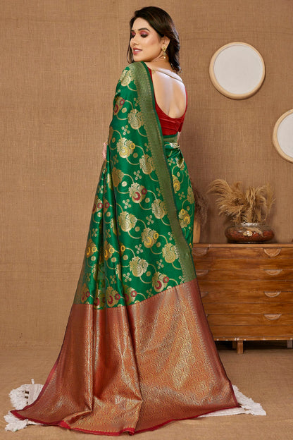 Green Colour Banarasi Silk Saree